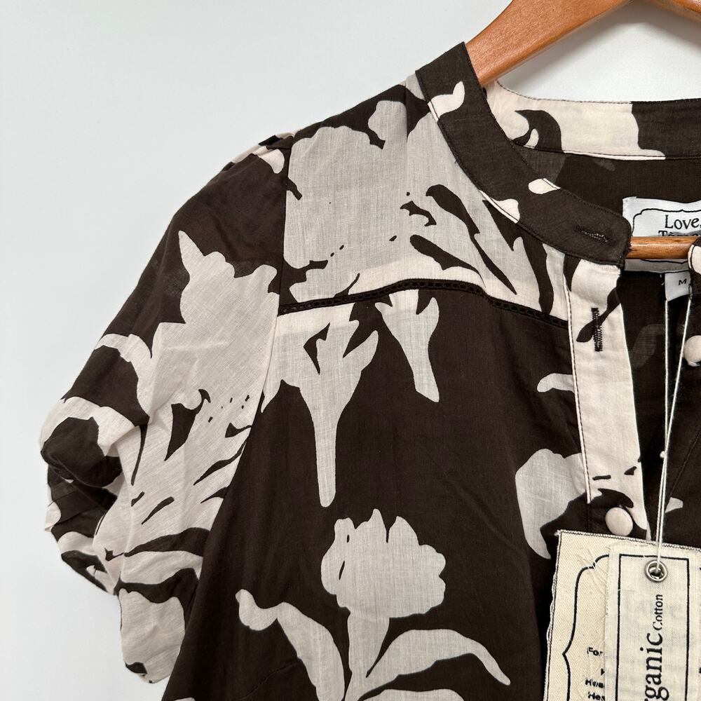 EMERSON FRY Evereve NWT Lucy Brown Floral Basque Dress // M - Picture 6 of 15